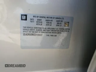 2012 Buick Regal with VIN 2G4GR5ER5C9136607, listed as a Copart auction lot 46616955 with 74,976 mi miles and Salvage title. Bid and sale history available at DreamBid. Image 12.