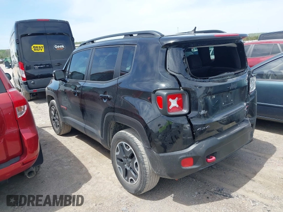 2016 Jeep Renegade Trailhawk with VIN ZACCJBCT3GPD11390, listed as a IAAI auction lot 42038160 with 91,302 mi miles and . Bid and sale history available at carsss.com. Image 3.