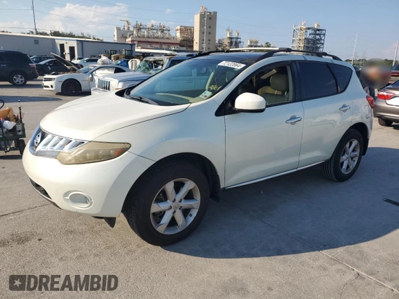 2009 Nissan Murano SL with VIN JN8AZ18UX9W020164, listed as a Copart auction lot 72122864 with 151,954 mi miles and Salvage Title. Bid and sale history available at carsss.com. Image 1.