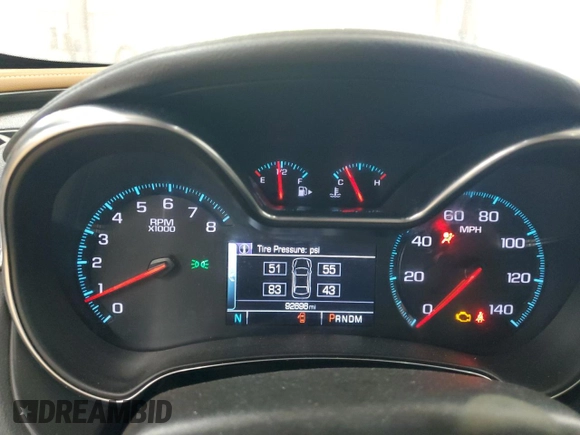 2015 Chevrolet Impala LTZ with VIN 2G1165S36F9194273, listed as a Copart auction lot 53735905 with 92,696 mi miles and Salvage Title. Bid and sale history available at DreamBid. Image 9.