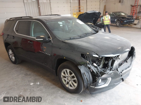 2019 Chevrolet Traverse LT Cloth z VIN 1GNEVGKW6KJ313527, wystawiony jako IAAI lot #42428710 z przebiegiem 117 306 mil mil oraz . Historia ofert i sprzedaży dostępna na DreamBid. Obrazek 1.