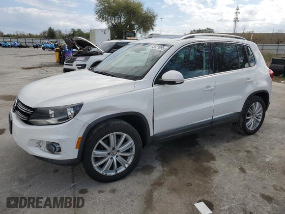 2012 Volkswagen Tiguan S with VIN WVGBV7AXXCW594060, listed as a Copart auction lot 45521095 with 146,035 mi miles and Salvage Title. Bid and sale history available at DreamBid. Image 1.