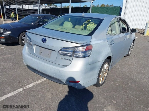 2010 Lexus HS 250h with VIN JTHBB1BA1A2025945, listed as a IAAI auction lot 41657058 with NaN miles. Bid and sale history available at carsss.com. Image 4.