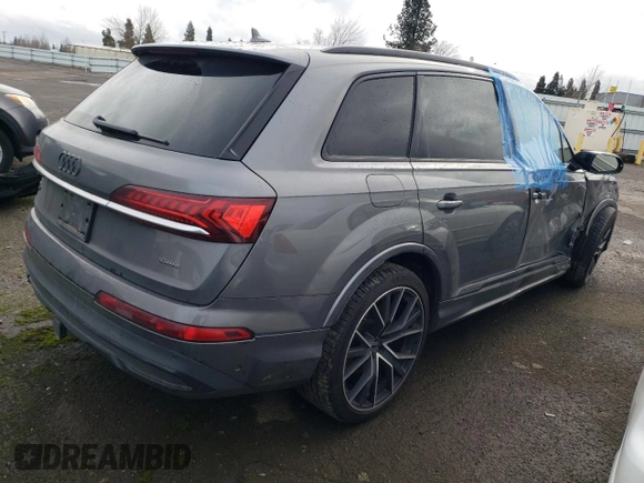 2021 Audi Q7 Prestige z VIN WA1VXAF72MD017936, wystawiony jako Copart lot #89163105 z przebiegiem 42 610 mil mil oraz Szkoda całkowita • Salvage title. Historia ofert i sprzedaży dostępna na DreamBid. Obrazek 3.