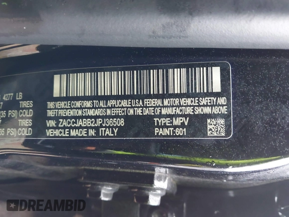 2018 Jeep Renegade Latitude z VIN ZACCJABB2JPJ36508, wystawiony jako IAAI lot #41571789 z przebiegiem 119 128 mil mil oraz . Historia ofert i sprzedaży dostępna na DreamBid. Obrazek 9.
