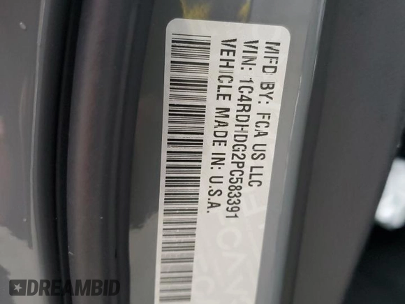 2023 Dodge Durango GT Premium with VIN 1C4RDHDG2PC583391, listed as a Copart auction lot 44791065 with 24,845 mi miles and Salvage title. Bid and sale history available at DreamBid. Image 12.
