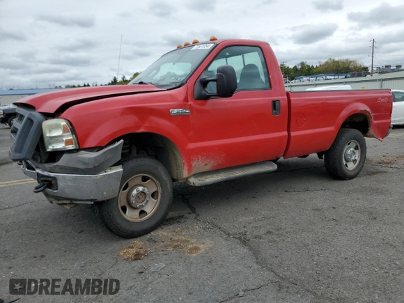 2005 Ford F-250 XL with VIN 1FTNF21585EB24568, listed as a Copart auction lot 72561054 with 147,449 mi miles and Salvage Title. Bid and sale history available at DreamBid. Image 1.