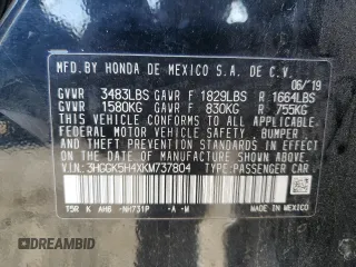 2019 Honda Fit LX with VIN 3HGGK5H4XKM737804, listed as a Copart auction lot 46635265 with 71,572 mi miles and Salvage Title. Bid and sale history available at carsss.com. Image 14.