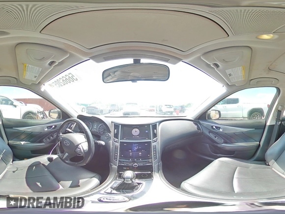 2015 Infiniti Q50 Premium with VIN JN1BV7AP3FM342903, listed as a Copart auction lot 56662055 with 124,154 mi miles and Salvage title. Bid and sale history available at DreamBid. Image 14.