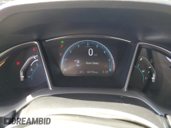 2018 Honda Civic EX with VIN 19XFC2F70JE043957, listed as a Copart auction lot 52217275 with 87,175 mi miles and Salvage Title. Bid and sale history available at DreamBid. Image 9.