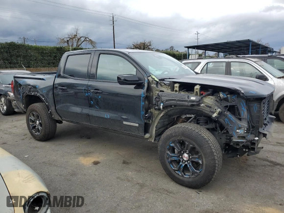 2023 GMC Canyon 2WD Elevation with VIN 1GTP5BEK8P1195517, listed as a Copart auction lot 43479755 with 21,633 mi miles and Salvage Title. Bid and sale history available at DreamBid. Image 4.