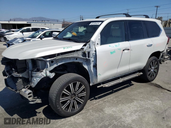 2020 Lexus LX 570 z VIN JTJDY7AX5L4319404, wystawiony jako Copart lot #69185424 z przebiegiem 46 324 mil mil oraz Szkoda całkowita • Salvage title. Historia ofert i sprzedaży dostępna na DreamBid. Obrazek 1.