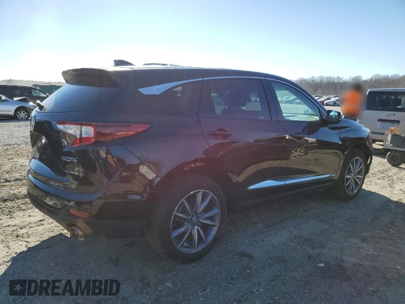 2021 Acura RDX w/Technology Package with VIN 5J8TC2H5XML043265, listed as a Copart auction lot 88505595 with 40,938 mi miles and Salvage Title. Bid and sale history available at carsss.com. Image 3.