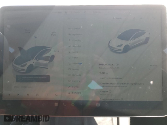 2023 Tesla Model 3 Performance z VIN 5YJ3E1EC1PF706879, wystawiony jako Copart lot #53369295 z przebiegiem 15 825 mil mil oraz Szkoda całkowita • Salvage title. Historia ofert i sprzedaży dostępna na DreamBid. Obrazek 9.