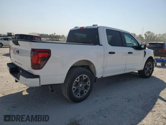 2024 Ford F-150 STX with VIN 1FTEW2K57RKD19468, listed as a Copart auction lot 73657674 with 5,055 mi miles and Salvage Title. Bid and sale history available at carsss.com. Image 3.