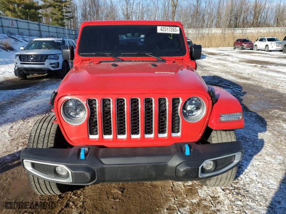 2023 Jeep Wrangler 4xe Sahara with VIN 1C4JJXP69PW537347, listed as a Copart auction lot 42517265 with 23,394 mi miles and Salvage Title. Bid and sale history available at carsss.com. Image 5.