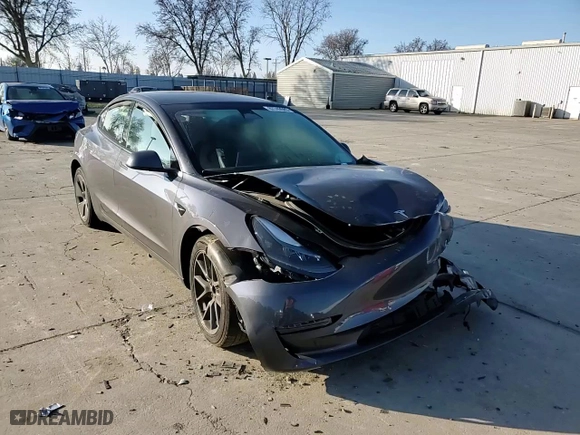 2023 Tesla Model 3 with VIN 5YJ3E1EA6PF658634, listed as a Copart auction lot 87742685 with 19,755 mi miles and Salvage Title. Bid and sale history available at carsss.com. Image 10.