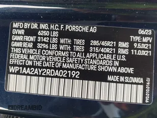 2024 Porsche Cayenne z VIN WP1AA2AY2RDA02192, wystawiony jako IAAI lot #42218312 z przebiegiem 14 809 mil mil oraz . Historia ofert i sprzedaży dostępna na DreamBid. Obrazek 9.