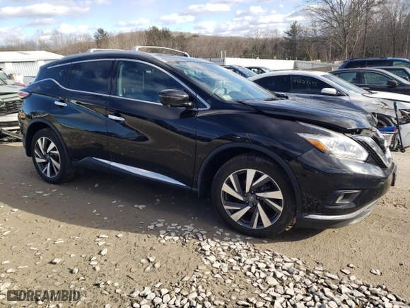 2017 Nissan Murano SL with VIN 5N1AZ2MH2HN169341, listed as a Copart auction lot 47992725 with 50,654 mi miles and Salvage Title. Bid and sale history available at carsss.com. Image 4.