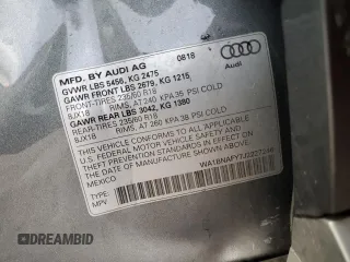 2018 Audi Q5 Premium Plus with VIN WA1BNAFY7J2227246, listed as a Copart auction lot 51261745 with 35,376 mi miles and Salvage Title. Bid and sale history available at carsss.com. Image 13.