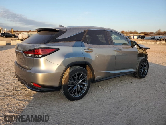 2022 Lexus RX with VIN 2T2YGMDAXNC080182, listed as a Copart auction lot 80543774 with 41,983 mi miles and Salvage Title. Bid and sale history available at carsss.com. Image 3.