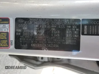2020 Kia Niro LXS with VIN KNDCB3LC9L5421494, listed as a Copart auction lot 44013145 with 0 mi miles and Salvage Title. Bid and sale history available at carsss.com. Image 13.