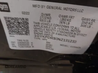 2022 Cadillac XT6 Premium Luxury z VIN 1GYKPDRS0NZ131233, wystawiony jako IAAI lot #41600244 z przebiegiem 112 258 mil mil oraz . Historia ofert i sprzedaży dostępna na DreamBid. Obrazek 9.