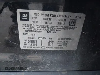 2019 Buick Encore Sport Touring with VIN KL4CJ2SB6KB932208, listed as a IAAI auction lot 41825750 with 144,425 mi miles and . Bid and sale history available at DreamBid. Image 9.