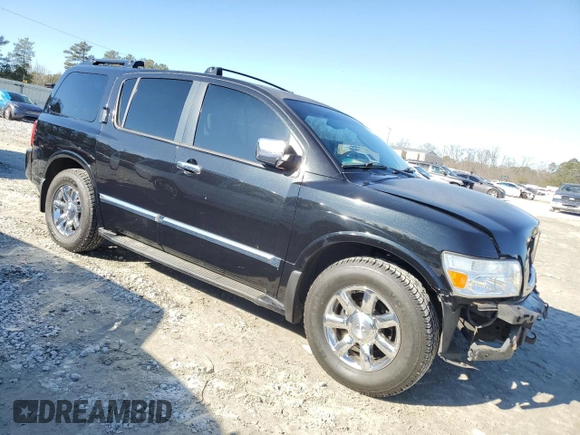2004 Infiniti QX56 with VIN 5N3AA08A74N808274, listed as a Copart auction lot 42179185 with 0 mi miles and Salvage Title. Bid and sale history available at carsss.com. Image 4.