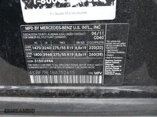 2011 Mercedes-Benz GL-Class GL 450 with VIN 4JGBF7BE1BA752615, listed as a IAAI auction lot 41075508 with 165,605 mi miles. Bid and sale history available at carsss.com. Image 9.