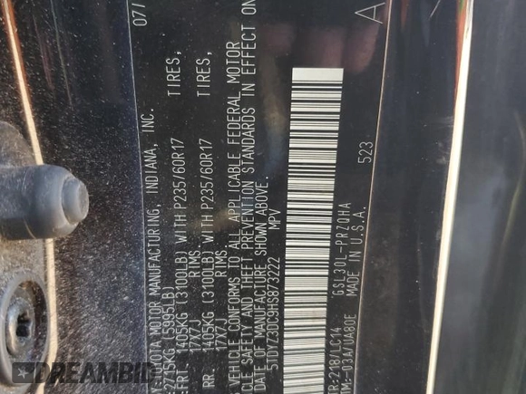 2017 Toyota Sienna XLE Auto Access Seat z VIN 5TDYZ3DC9HS873222, wystawiony jako Copart lot #42537675 z przebiegiem Nie podano mil oraz Szkoda całkowita • Salvage title. Historia ofert i sprzedaży dostępna na DreamBid. Obrazek 14.