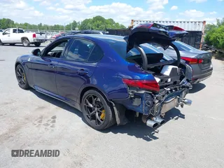 2020 Alfa Romeo Giulia Quadrifoglio with VIN ZARFAMEV7L7632532, listed as a IAAI auction lot 42191025 with 31,703 mi miles and . Bid and sale history available at DreamBid. Image 3.