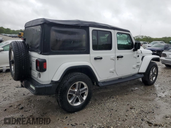 2018 Jeep Wrangler Unlimited Sahara with VIN 1C4HJXEG7JW255323, listed as a Copart auction lot 57586735 with 107,081 mi miles and Salvage title. Bid and sale history available at DreamBid. Image 3.
