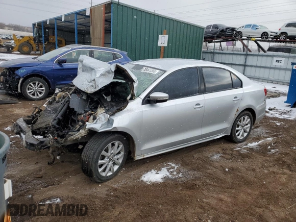 2012 Volkswagen Jetta Sedan SE w/Convenience & Sunroof PZEV with VIN 3VWBP7AJ2CM029633, listed as a Copart auction lot 45041265 with 0 mi miles and Salvage Title. Bid and sale history available at carsss.com. Image 1.