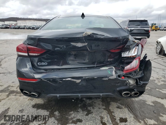 2018 Genesis G80 3.3T Sport with VIN KMHGN4JB0JU219098, listed as a Copart auction lot 46802975 with 134,690 mi miles and Salvage Title. Bid and sale history available at carsss.com. Image 6.