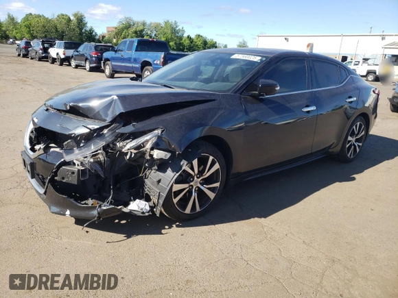 2017 Nissan Maxima SL with VIN 1N4AA6AP9HC434613, listed as a Copart auction lot 57560025 with 99,433 mi miles and Salvage title. Bid and sale history available at DreamBid. Image 1.