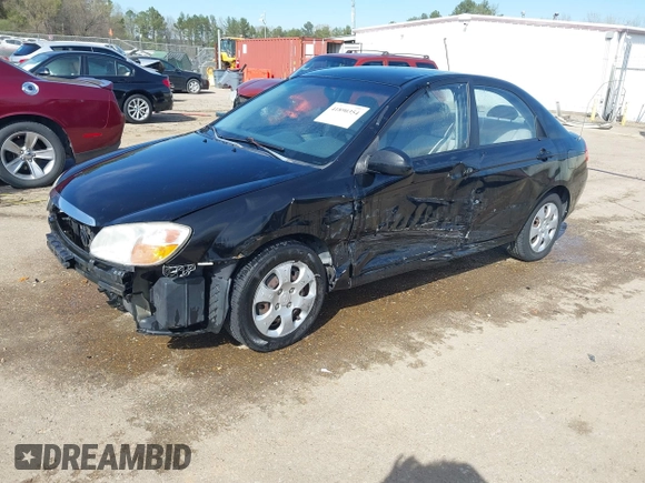2008 Kia Spectra EX with VIN KNAFE121085549166, listed as a IAAI auction lot 41890354 with 214,401 mi miles. Bid and sale history available at carsss.com. Image 19.