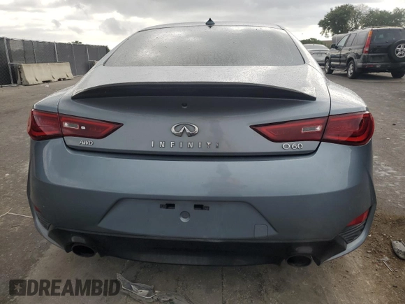 2017 Infiniti Q60 2.0t with VIN JN1CV7EL9HM320239, listed as a Copart auction lot 55183745 with 110,525 mi miles and Clean Title. Bid and sale history available at DreamBid. Image 6.