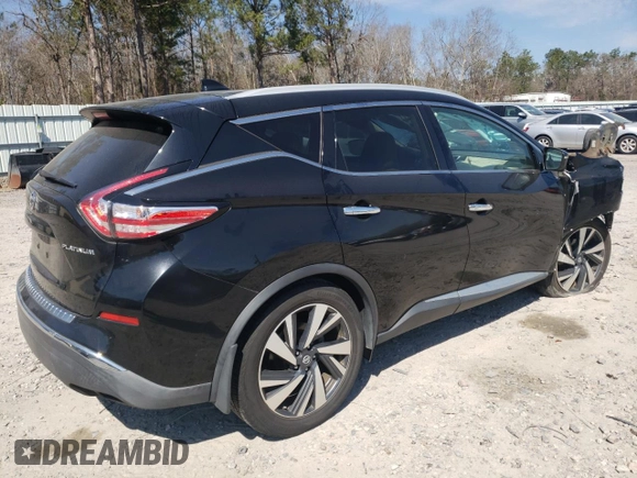 2018 Nissan Murano Platinum with VIN 5N1AZ2MG1JN155413, listed as a Copart auction lot 46956355 with 111,036 mi miles and Salvage Title. Bid and sale history available at carsss.com. Image 3.