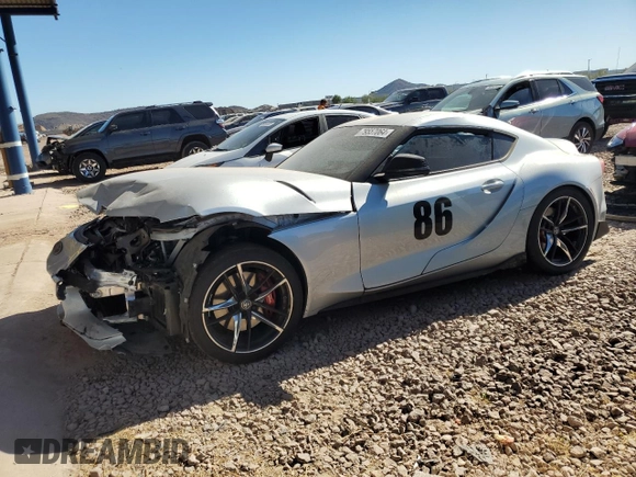 2021 Toyota GR Supra 3.0 with VIN WZ1DB0C02MW041211, listed as a Copart auction lot 79557064 with 0 mi miles and Salvage Title. Bid and sale history available at carsss.com. Image 1.