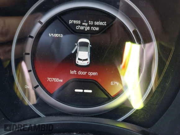 2014 FIAT 500e with VIN 3C3CFFGE7ET172881, listed as a IAAI auction lot 41610593 with 70,768 mi miles. Bid and sale history available at carsss.com. Image 7.