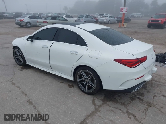 2020 Mercedes-Benz CLA with VIN WDD5J4HB6LN007175, listed as a IAAI auction lot 41480205 with 56,172 mi miles. Bid and sale history available at carsss.com. Image 3.