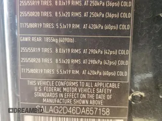 2013 Land Rover LR4 HSE with VIN SALAG2D46DA657158, listed as a Copart auction lot 55273205 with 127,750 mi miles and Salvage title. Bid and sale history available at DreamBid. Image 14.