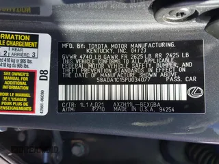 2023 Lexus ES 300h with VIN 58ADA1C15PU034077, listed as a IAAI auction lot 41956543 with 72,661 mi miles and . Bid and sale history available at DreamBid. Image 9.