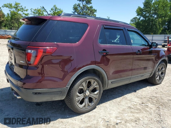 2018 Ford Explorer Sport z VIN 1FM5K8GT1JGA96126, wystawiony jako Copart lot #58169945 z przebiegiem 44 345 mil mil oraz Szkoda całkowita • Salvage title. Historia ofert i sprzedaży dostępna na DreamBid. Obrazek 3.