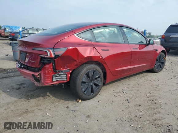 2025 Tesla Model 3 Long Range with VIN 5YJ3E1EB5SF895861, listed as a Copart auction lot 60513665 with 5,637 mi miles and Salvage title. Bid and sale history available at DreamBid. Image 3.