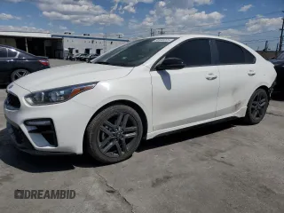2021 Kia Forte GT-Line with VIN 3KPF34AD1ME298923, listed as a Copart auction lot 50998005 with 63,109 mi miles and Salvage Title. Bid and sale history available at carsss.com. Image 1.