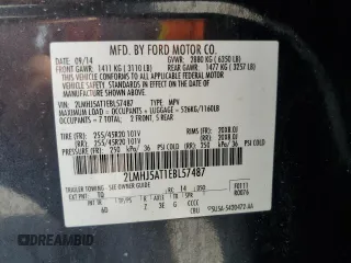 2014 Lincoln MKT EcoBoost with VIN 2LMHJ5AT1EBL57487, listed as a Copart auction lot 50182645 with 138,743 mi miles and Salvage Title. Bid and sale history available at DreamBid. Image 15.