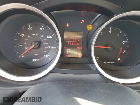 2010 Mitsubishi Lancer DE with VIN JA32U1FU1AU033384, listed as a Copart auction lot 45359555 with 193,200 mi miles and Salvage Title. Bid and sale history available at carsss.com. Image 9.