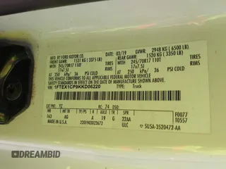 2019 Ford F-150 XL z VIN 1FTEX1CP9KKD06220, wystawiony jako IAAI lot #42606017 z przebiegiem Nie podano mil oraz . Historia ofert i sprzedaży dostępna na DreamBid. Obrazek 9.